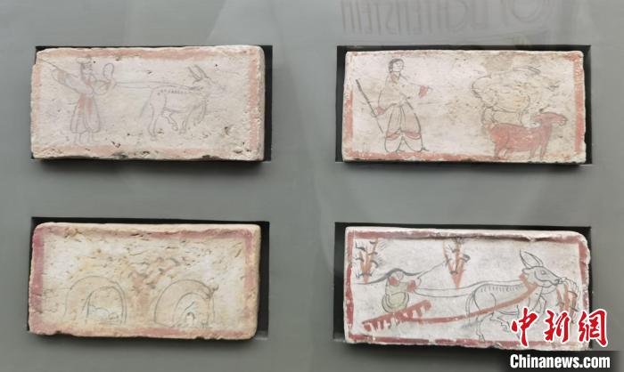 圖為嘉峪關(guān)長城博物館館藏文物魏晉墓彩繪畫像磚中豐富多彩的古代農(nóng)牧業(yè)生產(chǎn)活動(dòng)。(資料圖) 丁思 攝