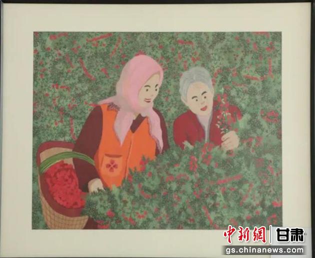 靖遠縣枸杞種植業(yè)帶動10多萬農(nóng)民脫貧致富。刺繡 王明風(fēng) 繡稿 胡靜