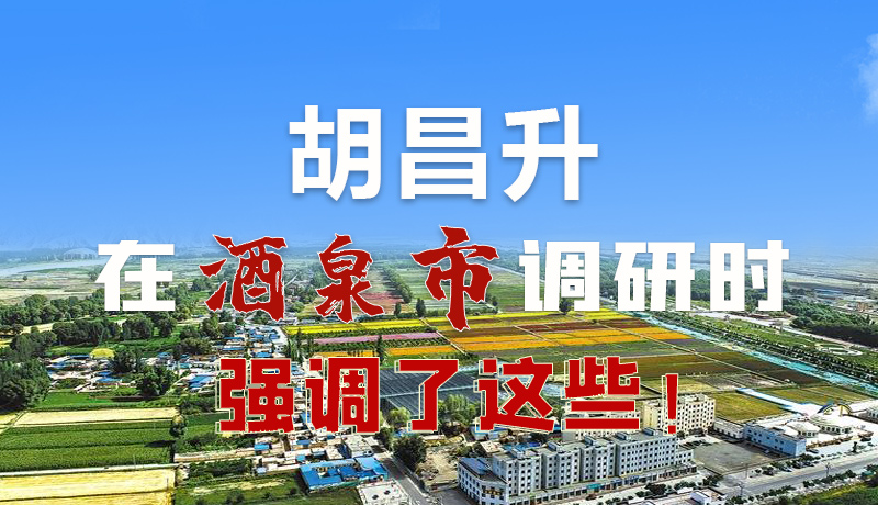 圖解|胡昌升在酒泉市調(diào)研時(shí)強(qiáng)調(diào)了這些！