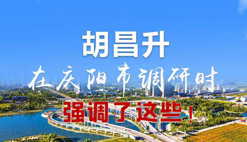 圖解|胡昌升在慶陽市調(diào)研時強(qiáng)調(diào)了這些！