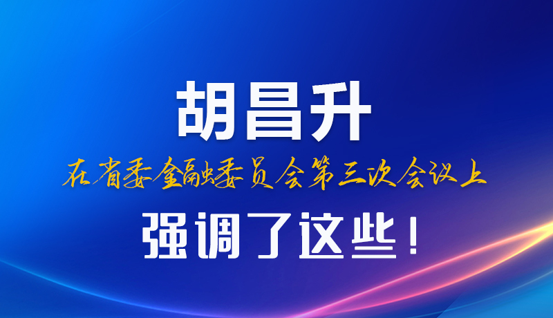 圖解|胡昌升在省委金融委員會第三次會議上強調(diào)了這些！