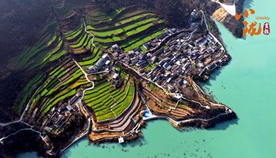 春到文縣早 花開碧水間