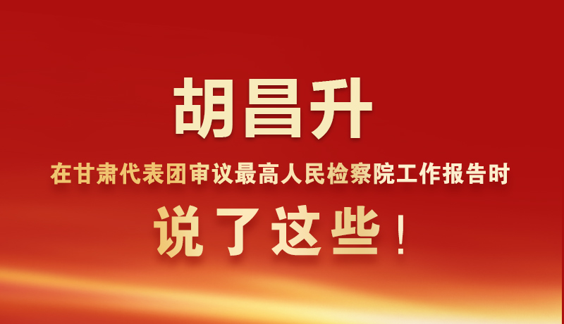 圖解|胡昌升在甘肅代表團審議最高人民檢察院工作報告時說了這些！